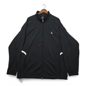 Jordan Brand Track Jacket Mens XXL Black Full Zip Jumpman Logo Athletic Gym Prep